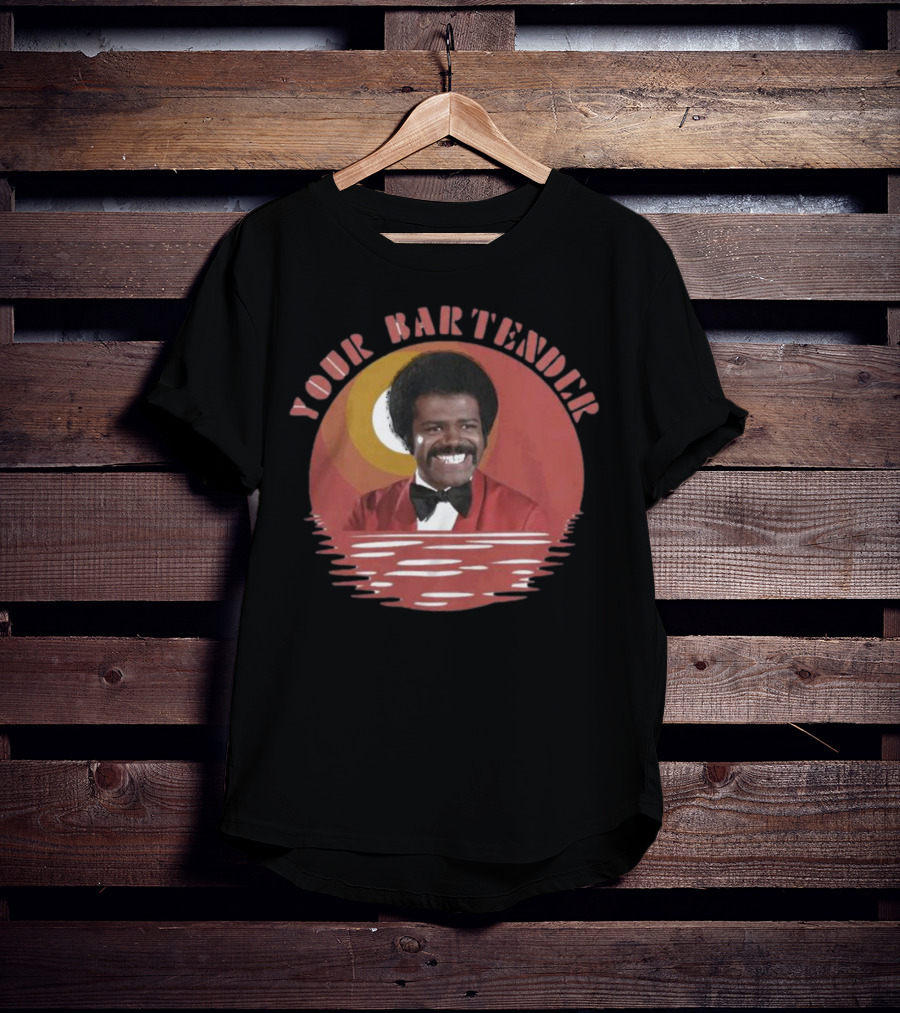 Your Bartender Retro Bowtie Red Suit Afro T-Shirt