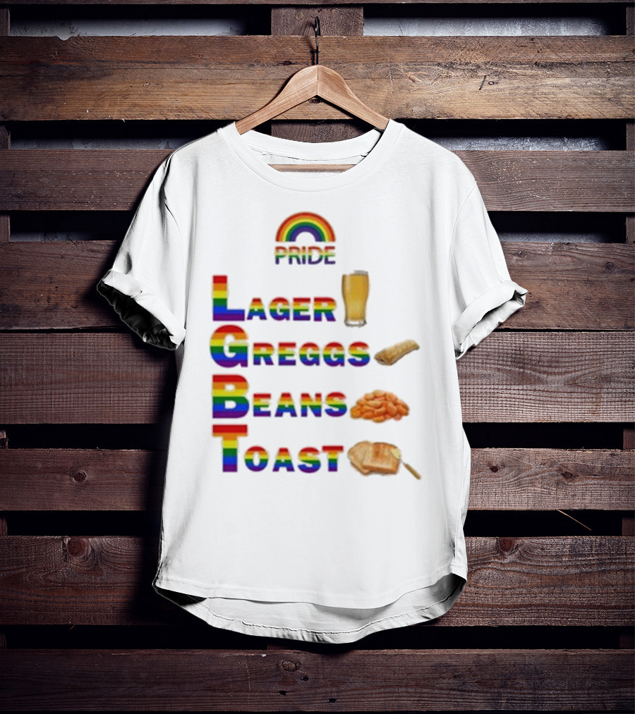 Pride Rainbow Lager Greggs Beans Toast Icons T-Shirt