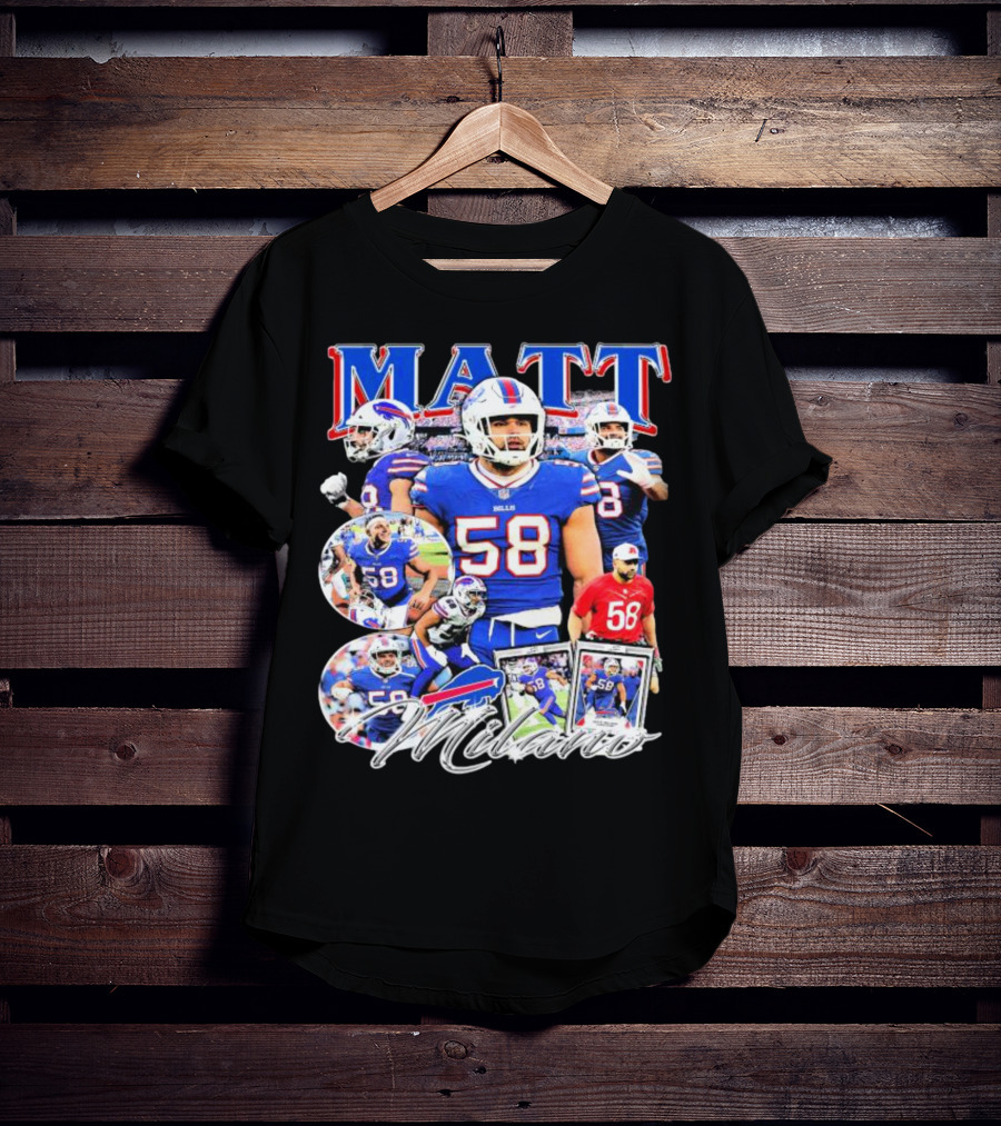 Buffalo Bills NFL Matt Milano 58 Football Highlights T-Shirt