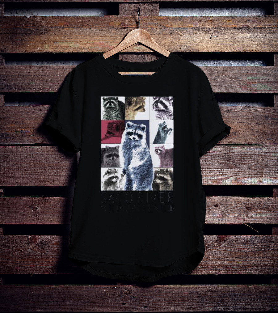 Raccoons Through The Eras Saco River Wildlife Center Wildlife Appreciation T-Shirt