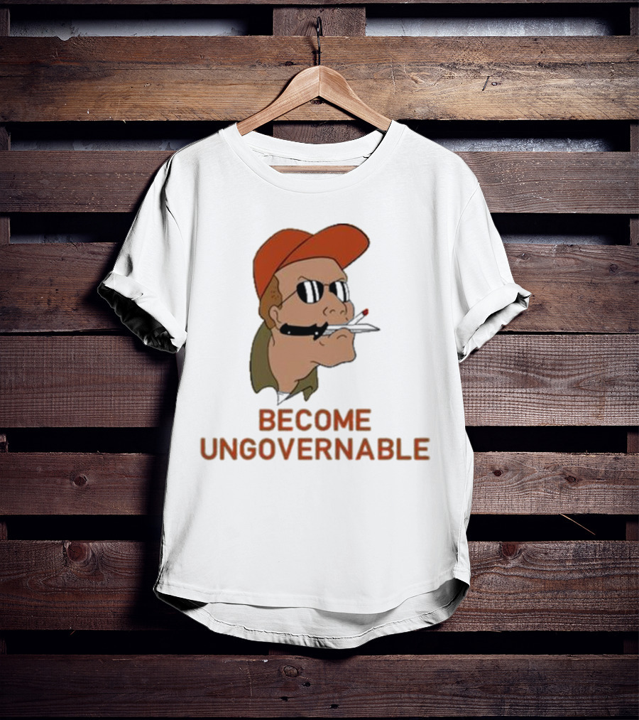 Become Ungovernable Rusty Shackleford Smoking Character With Sunglasses And Orange Hat T-Shirt