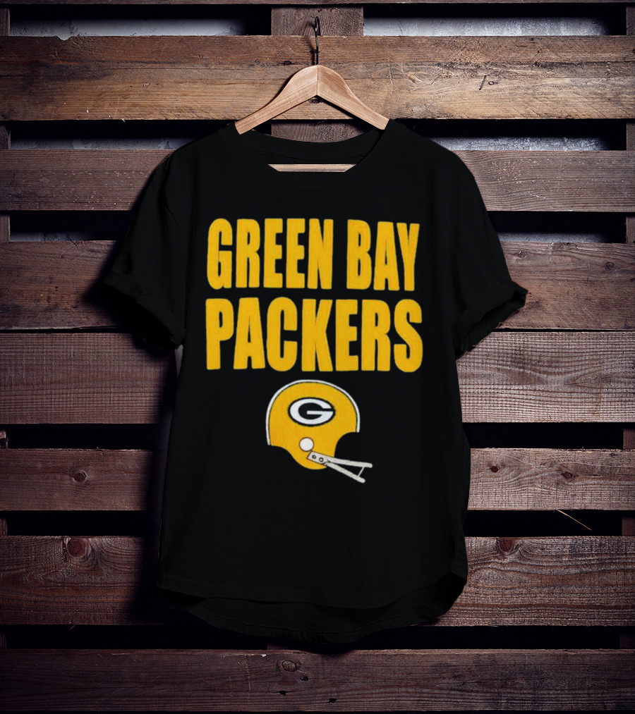 Green Bay Packers Helmet Logo And Text Football Fan Gear T-Shirt
