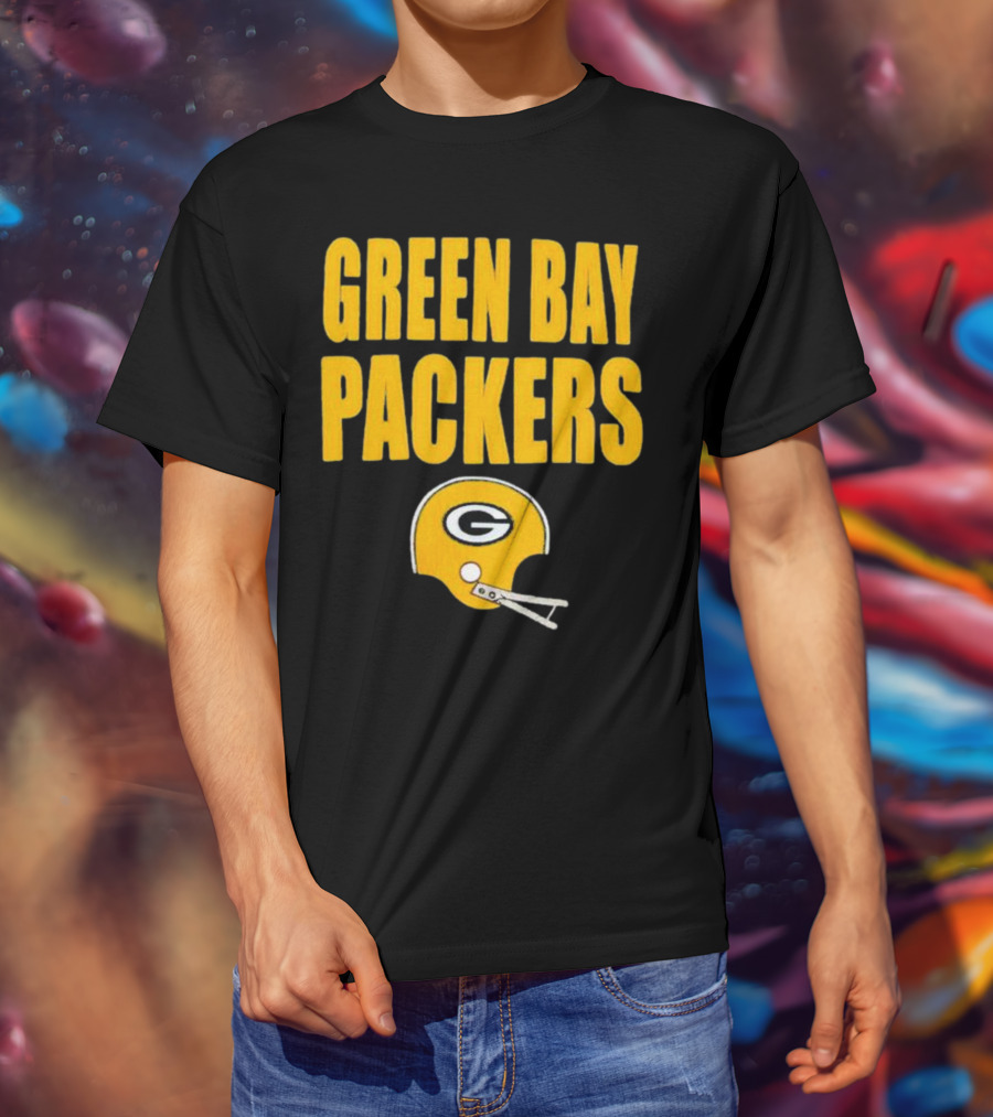 Green Bay Packers Helmet Logo And Text Football Fan Gear T-Shirt
