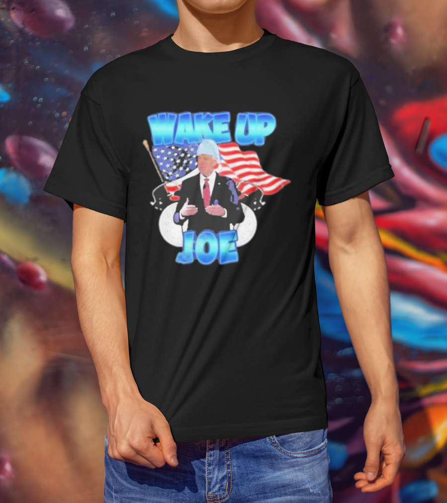 Designedbytheboys Wake Up Joe American Flags Patriotic T-Shirt