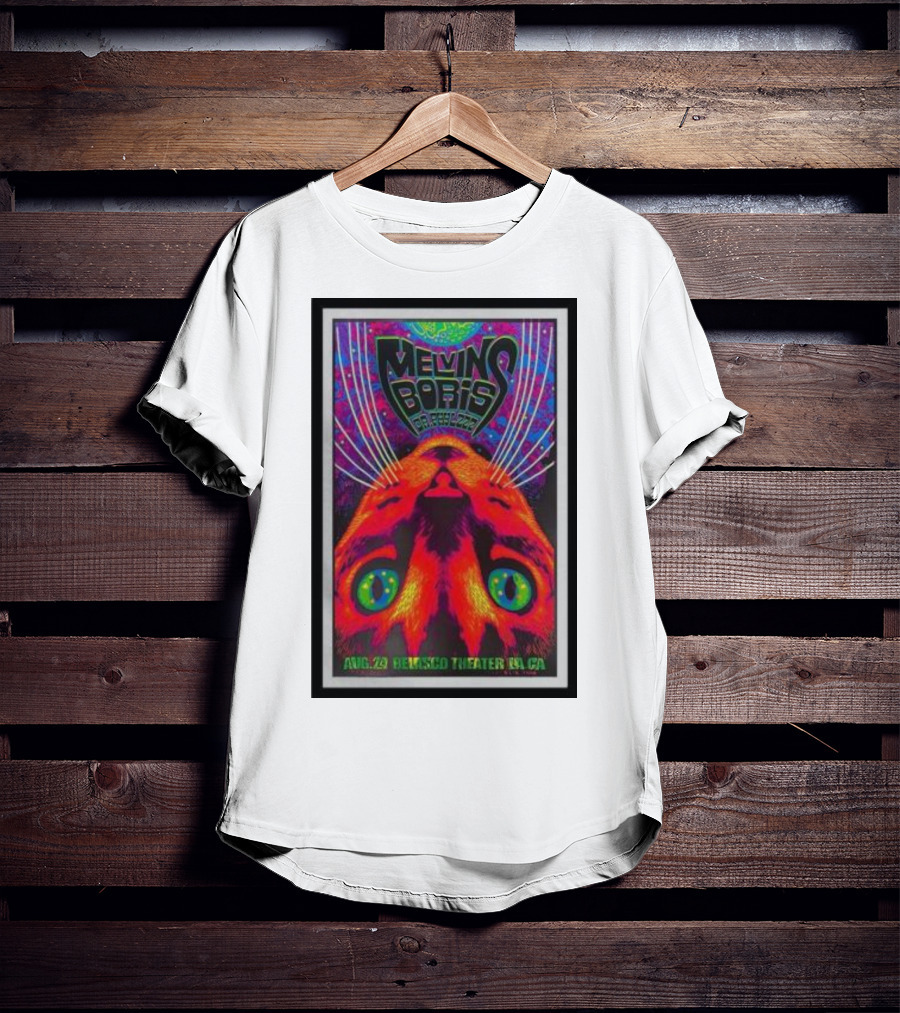 Melvins Boris Dr. Feelgood Aug 29 Belasco Theater LA CA Psychedelic Cat T-Shirt