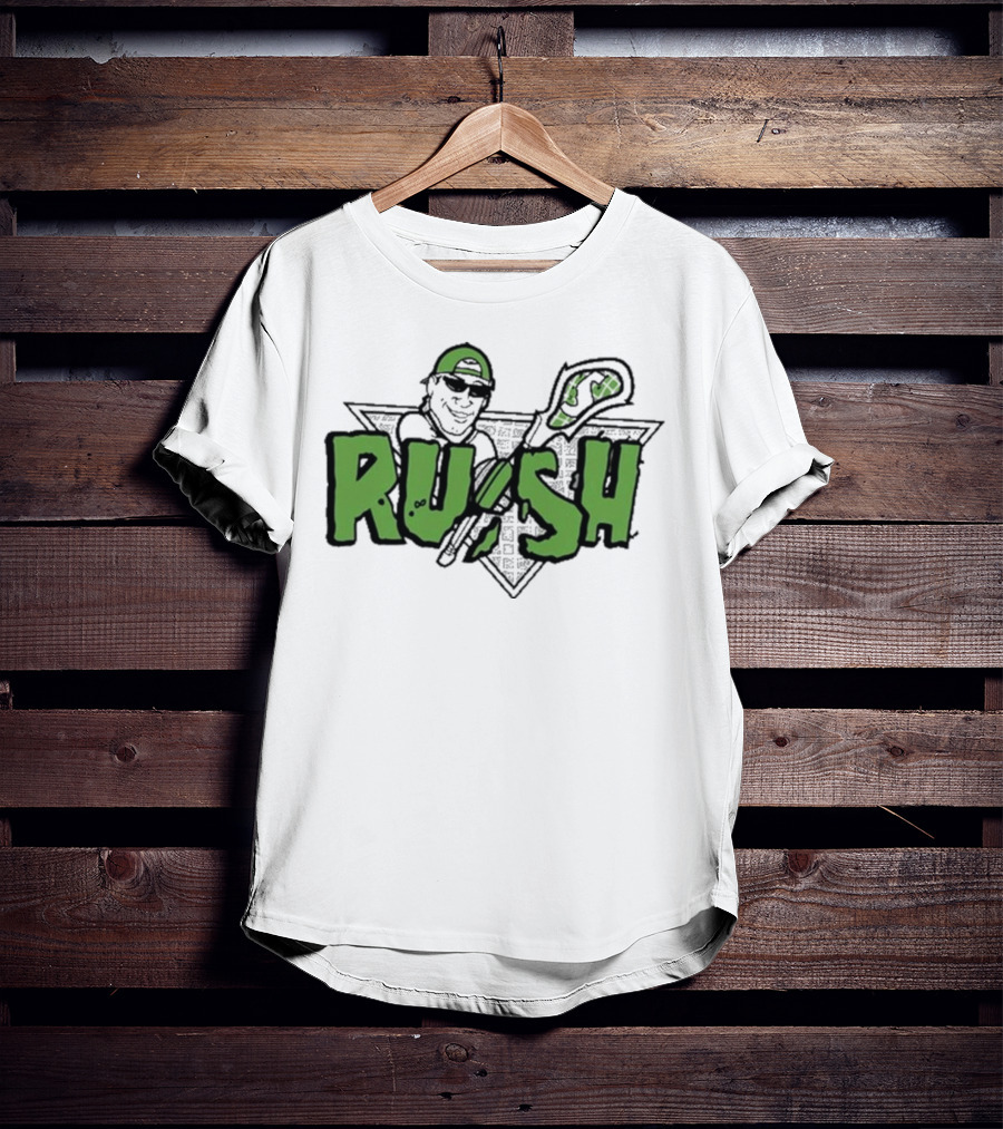 RUSH Lacrosse Player Logo Green And Black T-Shirt