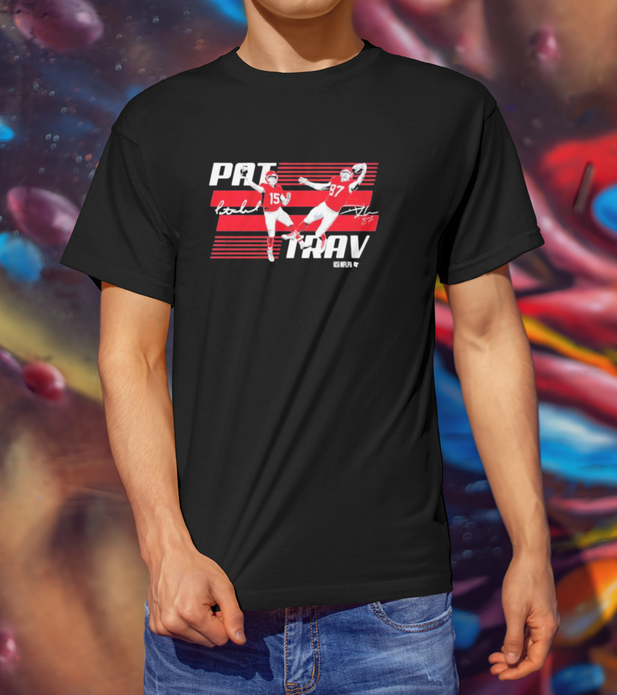 PAT MAHOMES TRAV KELCE NFLPA Dynamic Duo Signature 15 87 T-Shirt
