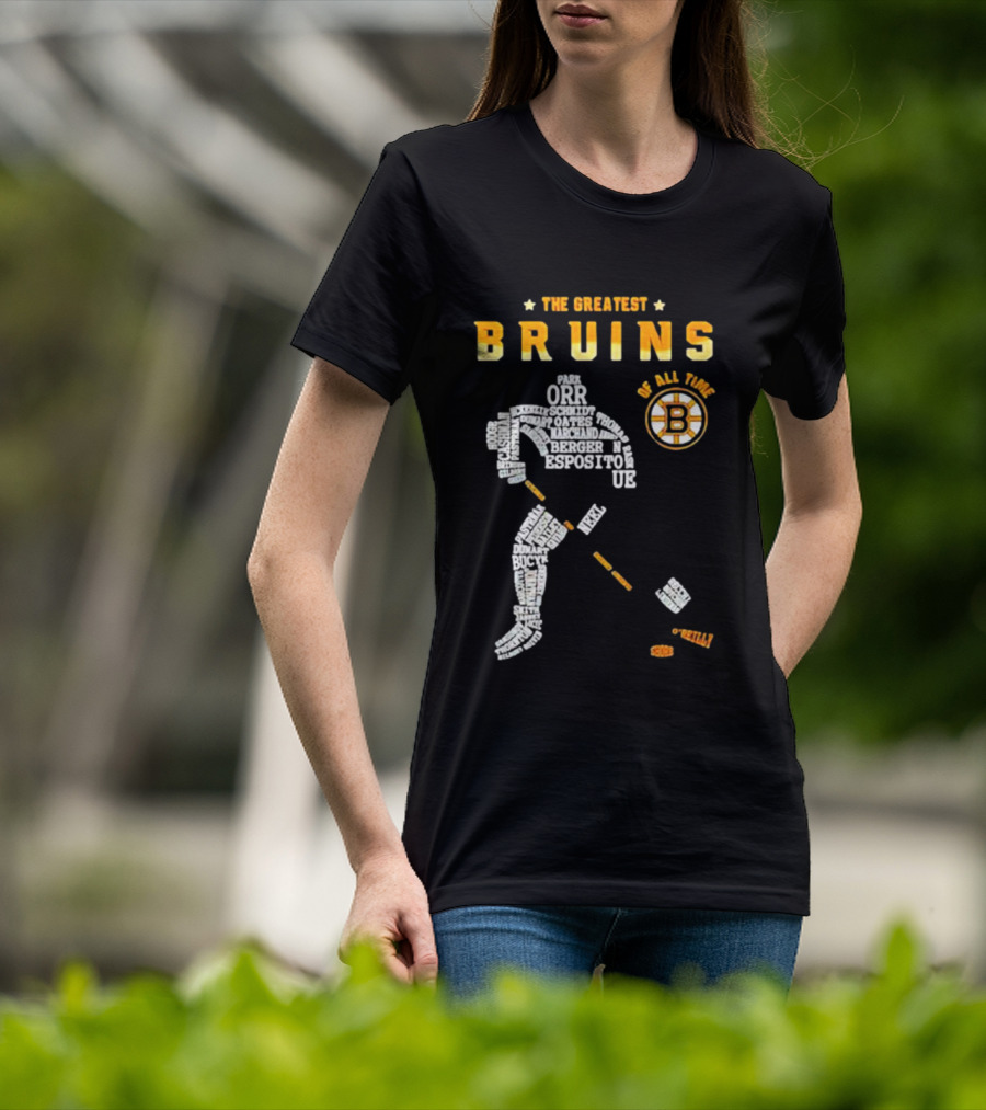 The Greatest Bruins Of All Time Featuring Iconic Names Like Orr And Esposito T-Shirt