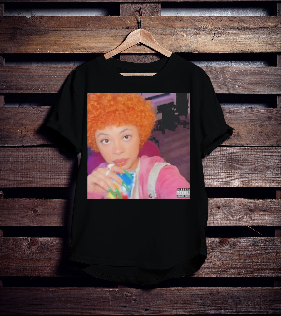 Ice Spice Drinking Colorful Beverage Parental Advisory T-Shirt