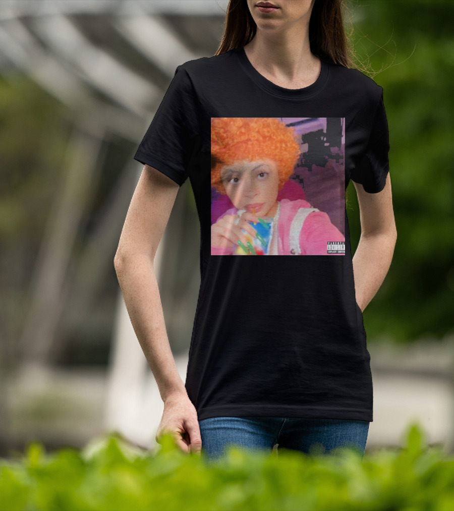 Ice Spice Drinking Colorful Beverage Parental Advisory T-Shirt