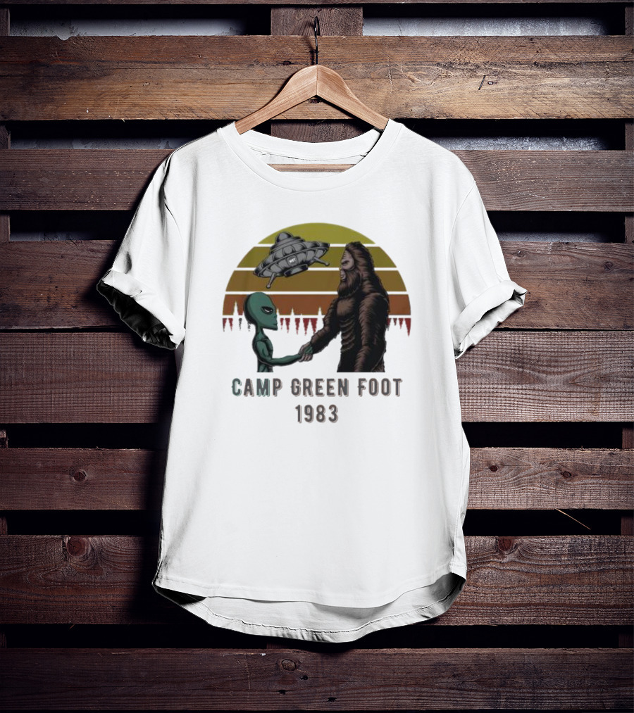 Camp Green Foot 1983 UFO Alien Bigfoot Encounter T-Shirt