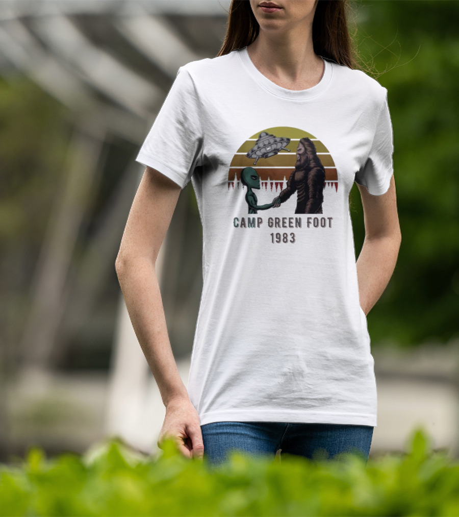 Camp Green Foot 1983 UFO Alien Bigfoot Encounter T-Shirt