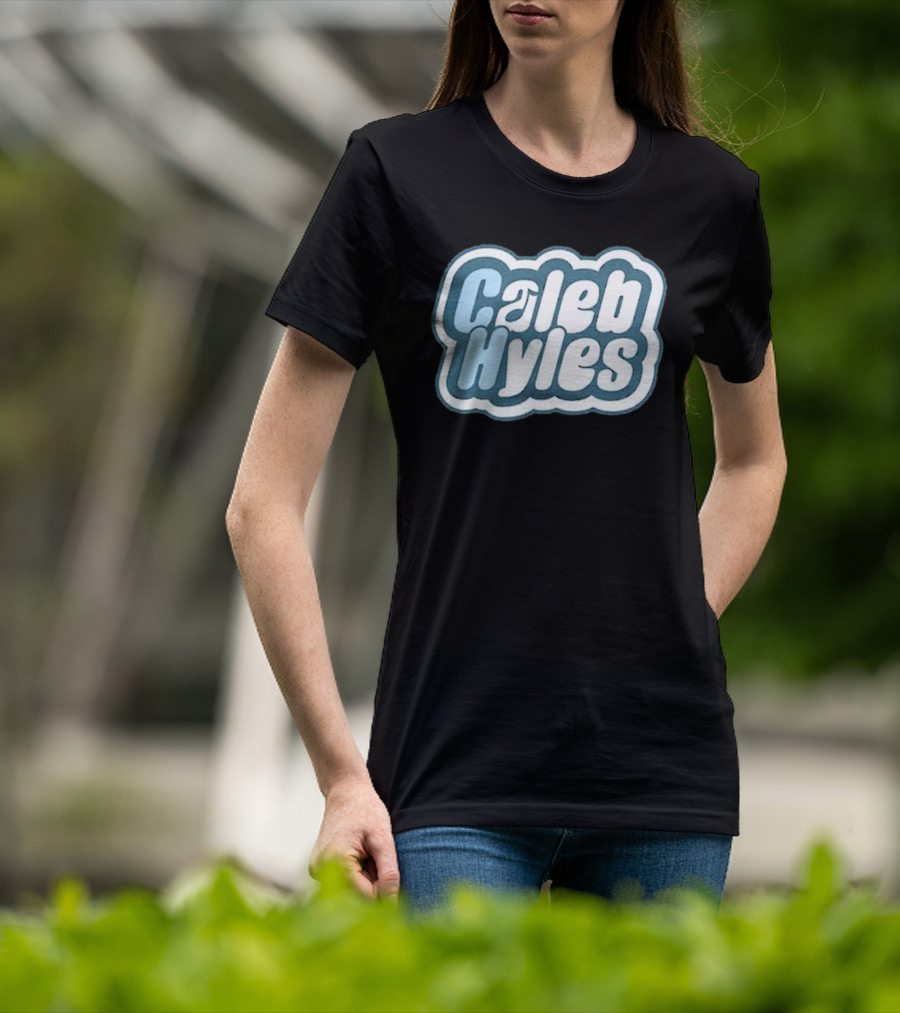 Caleb Hyles Caleb Hyles Logo Blue Bubble Text T-Shirt
