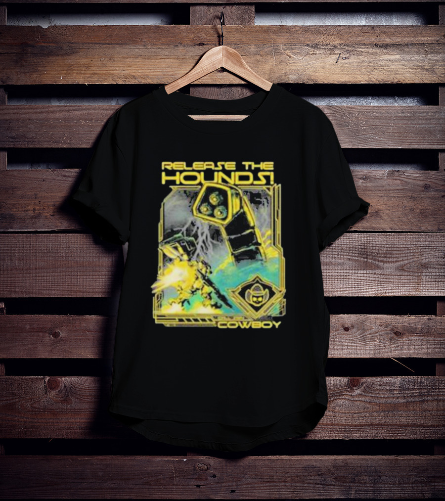 Release The Hounds Cowboy Robot Lightning T-Shirt