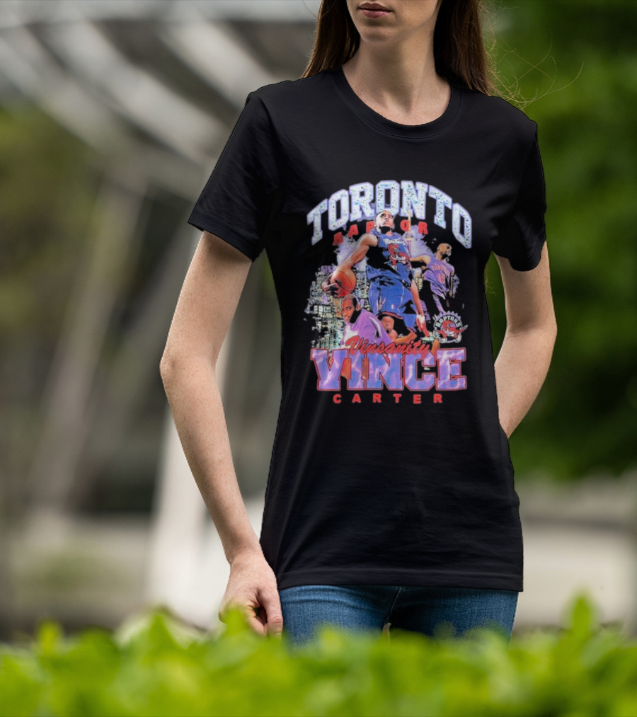 Toronto Raptors Vinsanity Vince Carter Mitchell And Ness Hardwood Classics Bling Concert Player T-Shirt