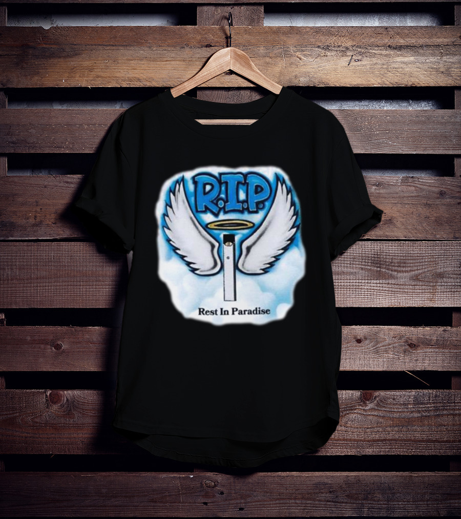 RIP Juul Rest In Paradise Angel Wings Halo Clouds T-Shirt