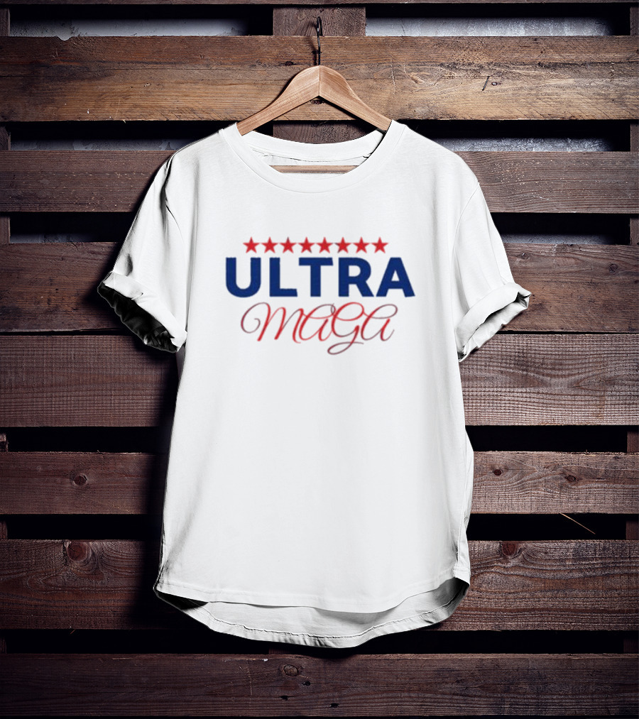 ULTRA MAGA Red Stars Blue Letters T-Shirt