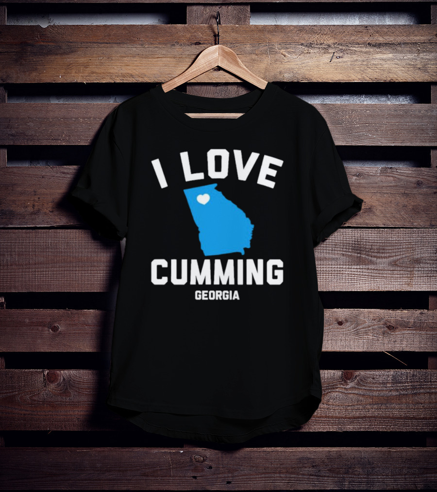 I Love Cumming Georgia Map Heart T-Shirt
