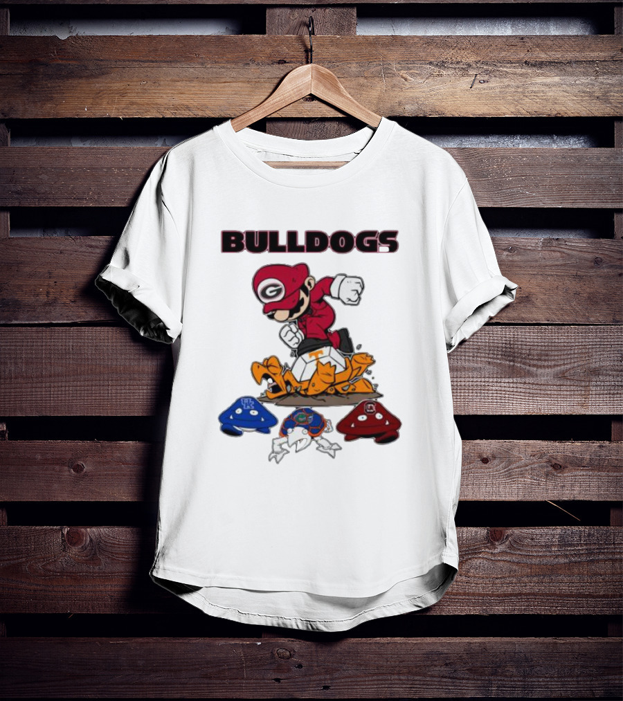 Bulldogs Super Mario Inspired Design With Iconic Gaming Motifs T-Shirt
