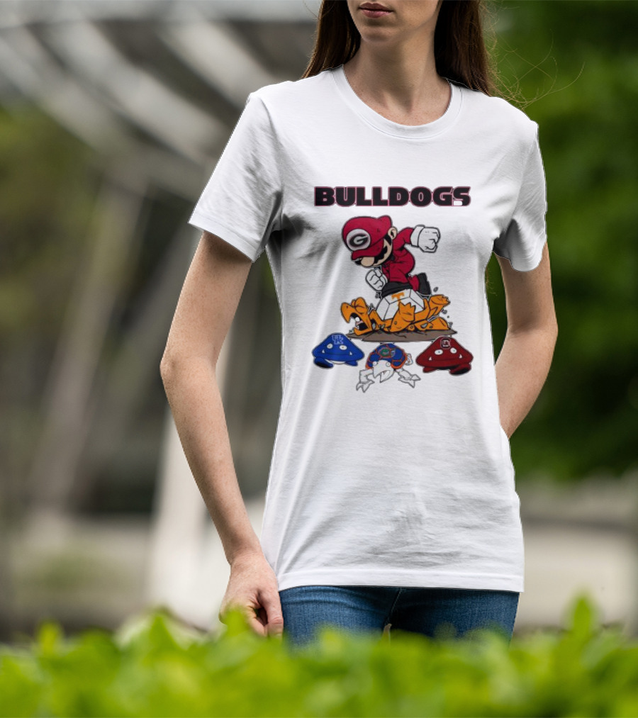 Bulldogs Super Mario Inspired Design With Iconic Gaming Motifs T-Shirt