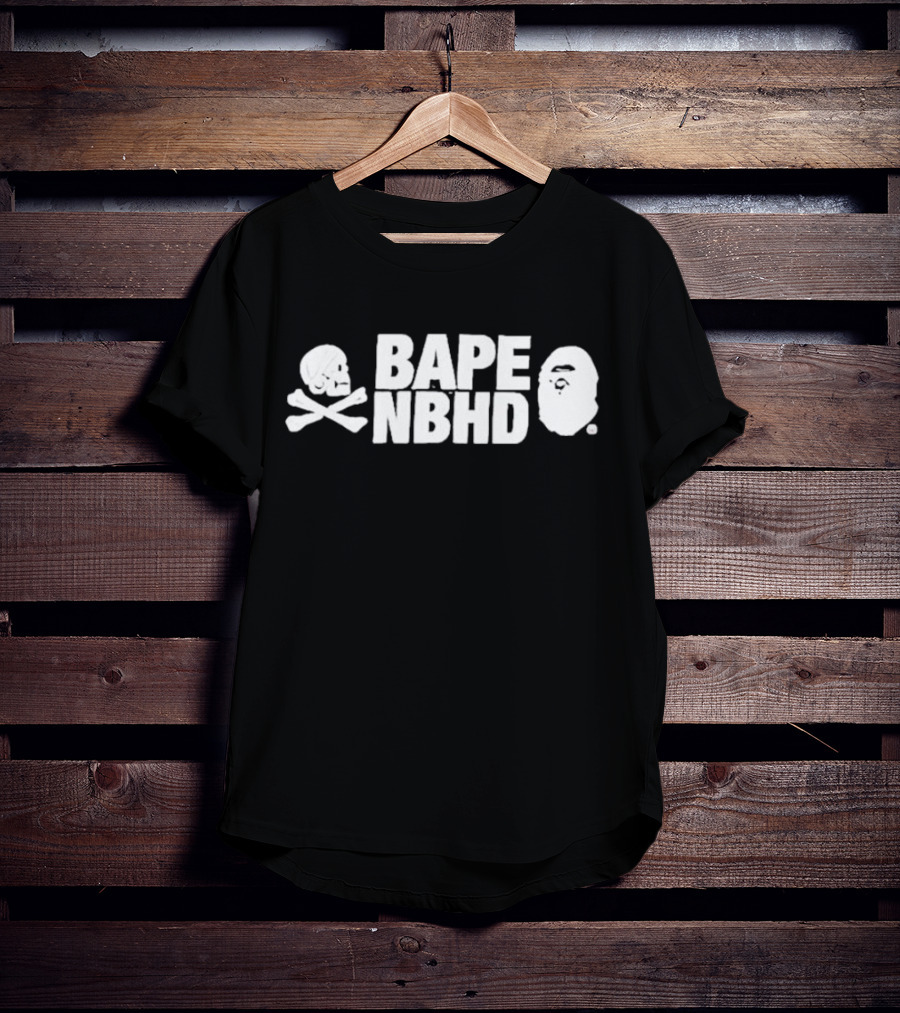 Bape Nbhd Skull Crossbones Ape Head T-Shirt