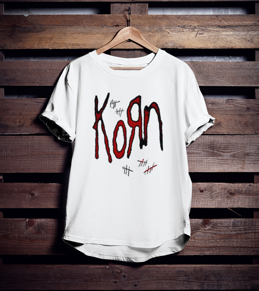 KoЯn Red Logo With Tally Marks T-Shirt