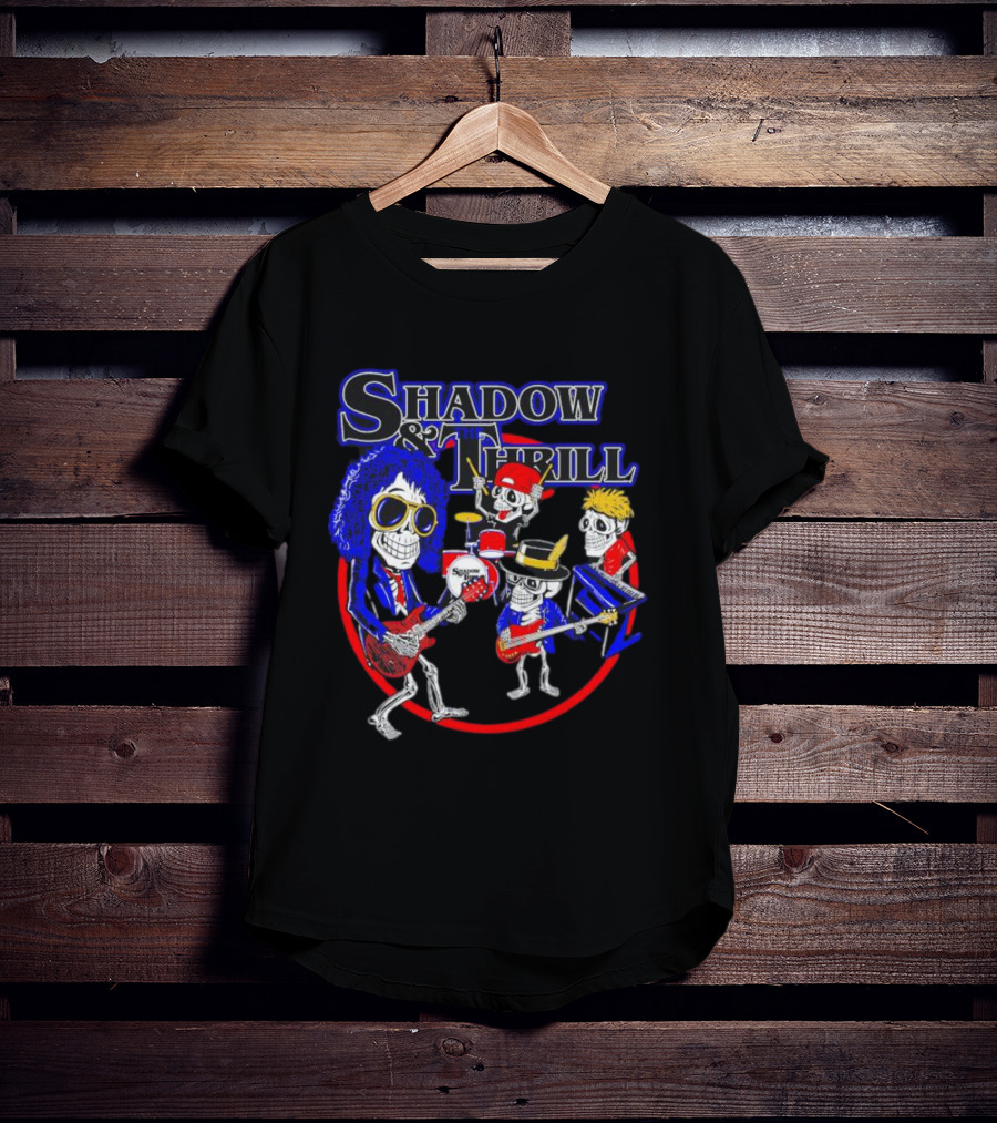 Shadow And Thrill Skeleton Band Rock Performance T-Shirt