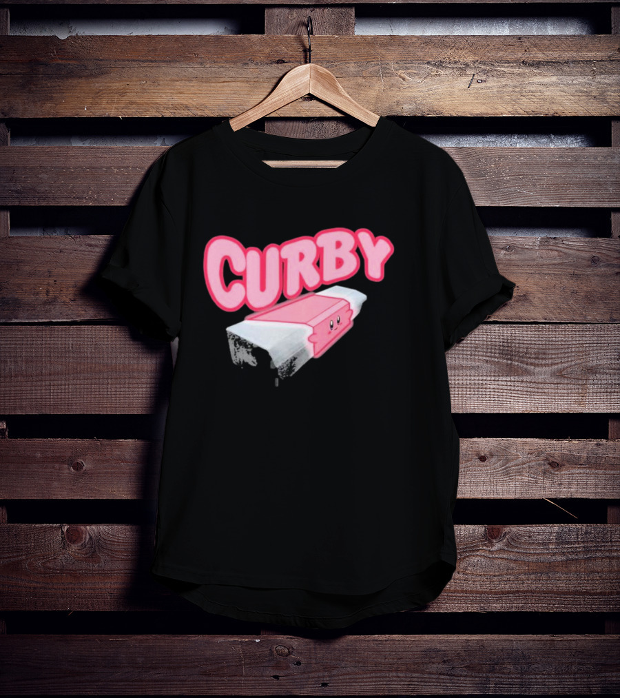 CURBY Pink Brick Character T-Shirt