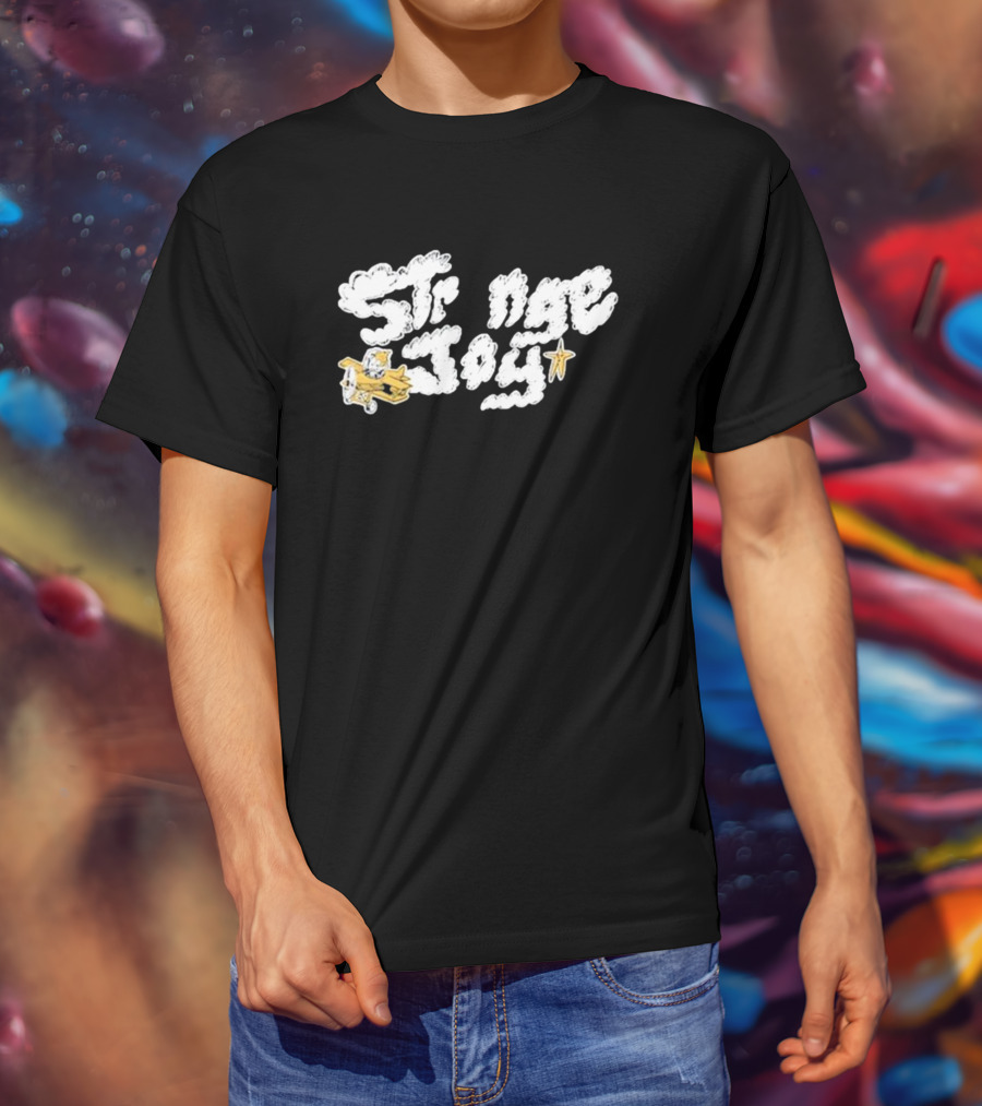 Strange Joy Plane Cloud Letters Star Golden Pilot T-Shirt