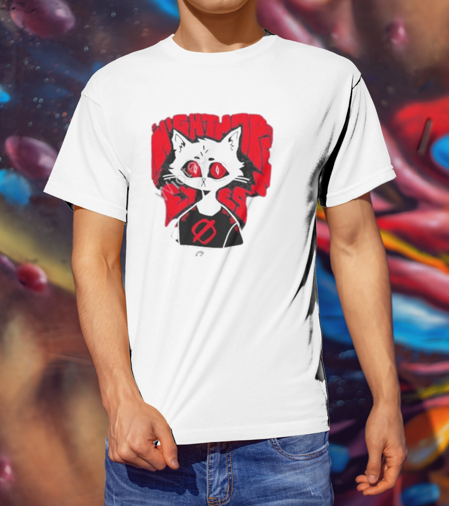 Nightmare Eyes Cat With Red Eyes And Zero T-Shirt