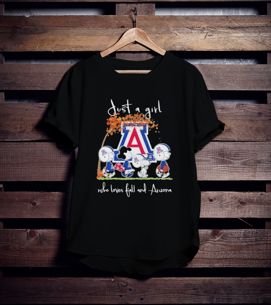 Just A Girl Who Loves Fall And Arizona Peanuts Snoopy And Friends T-Shirt