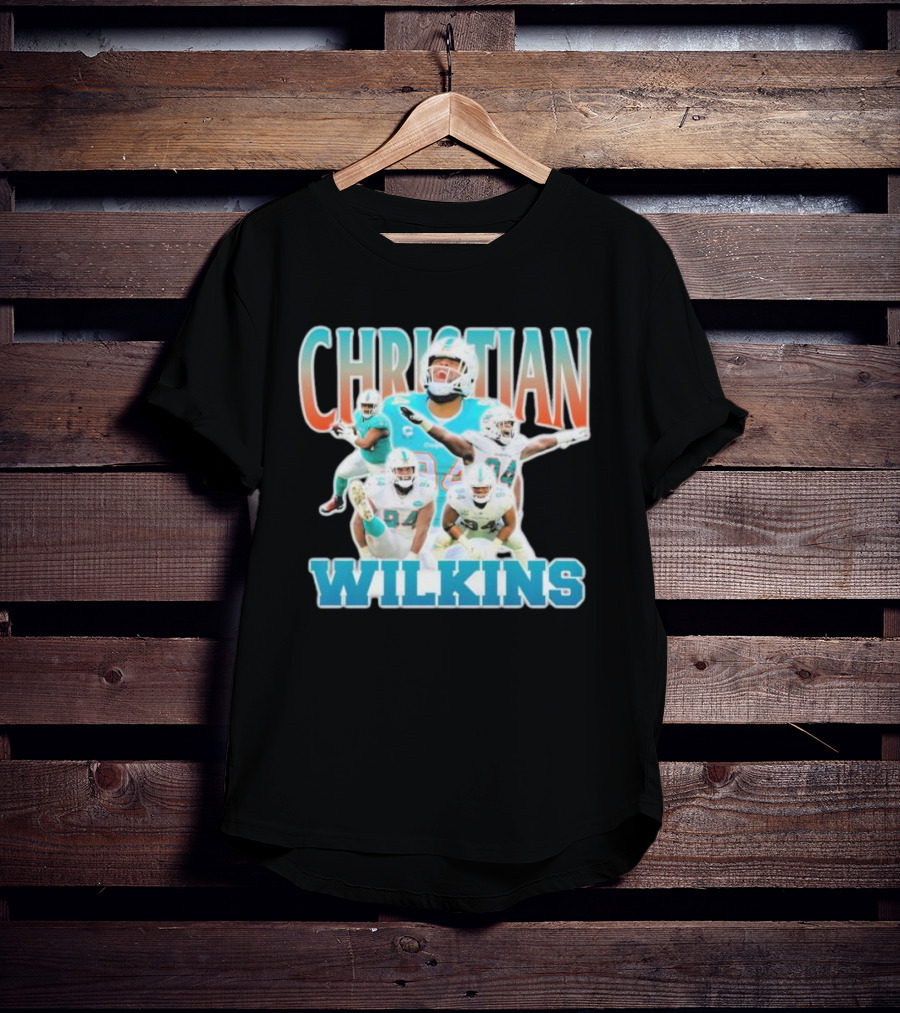 Christian Wilkins Miami Dolphins Football Player Collage T-Shirt