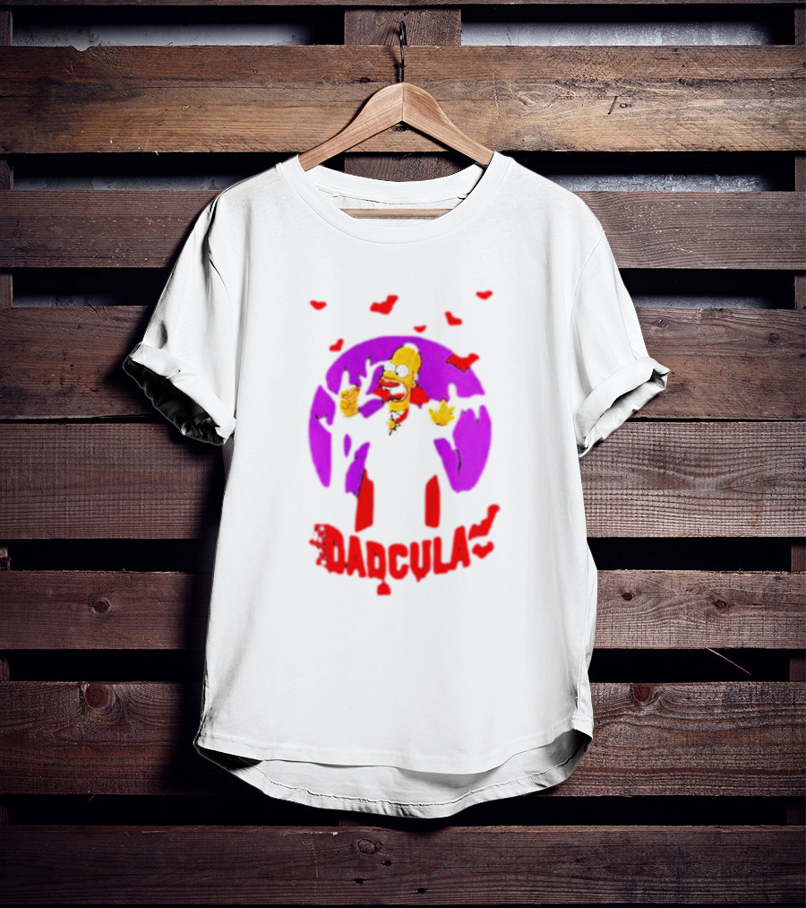 Homer Simpson Dadcula Halloween The Simpsons Bats Purple Moon T-Shirt