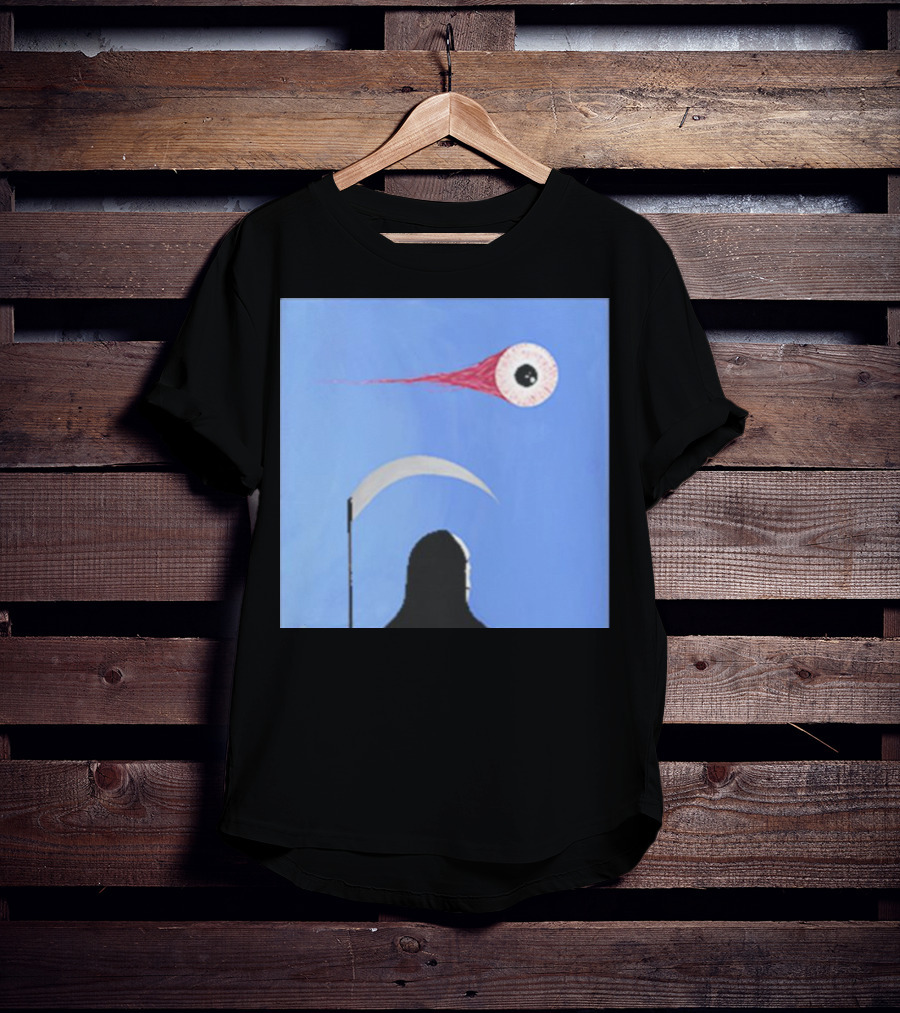 Grim Reaper With Scythe And Eyeball In Blue Sky Doja Cat Merch T-Shirt