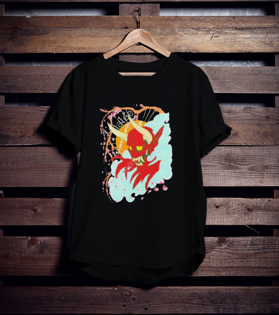 Elvis The Alien Oni Ayylien Clothing Red Demon Mask T-Shirt