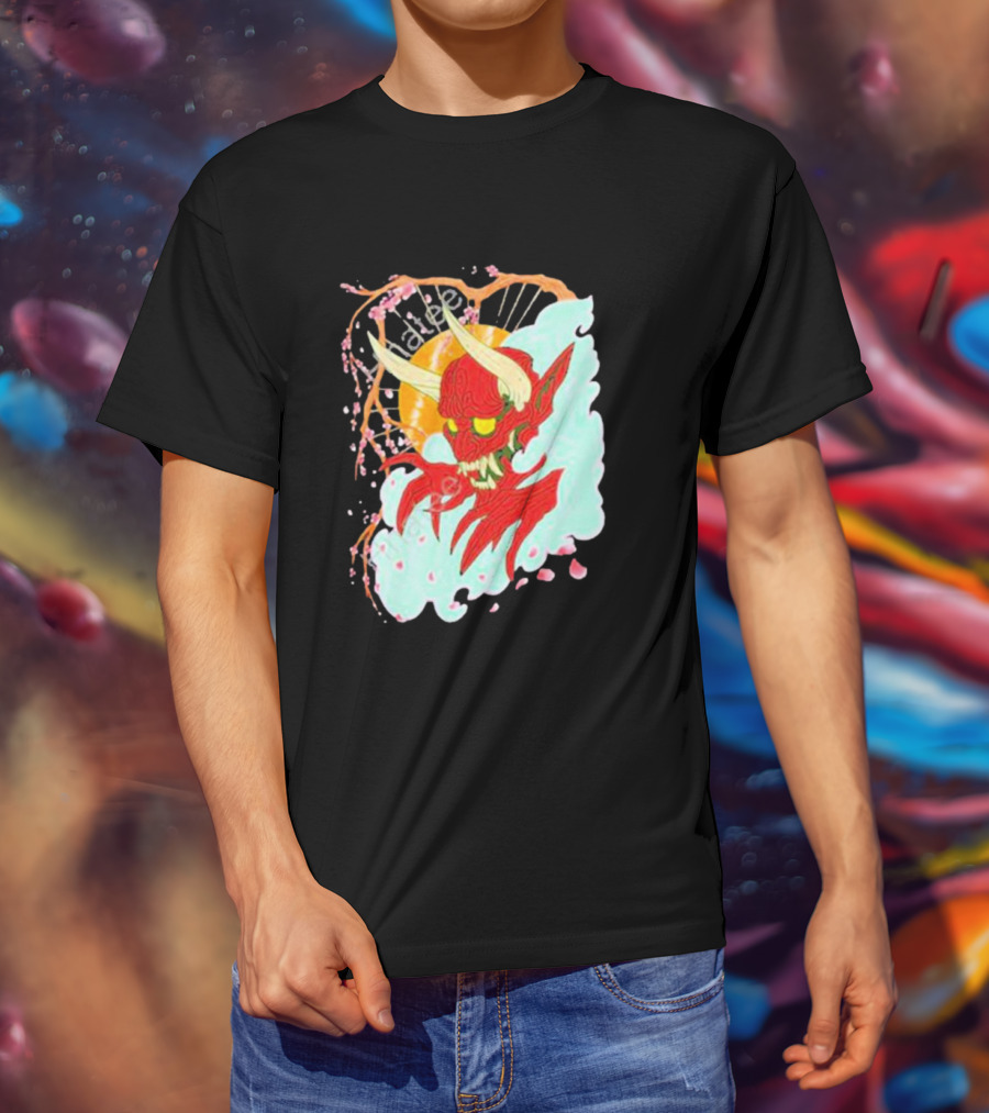 Elvis The Alien Oni Ayylien Clothing Red Demon Mask T-Shirt