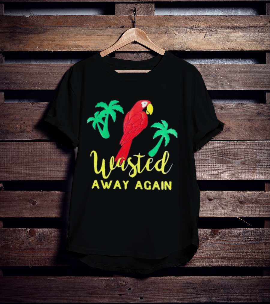 RIP Jimmy Buffett Wasted Away Again Parrot Palm Trees T-Shirt