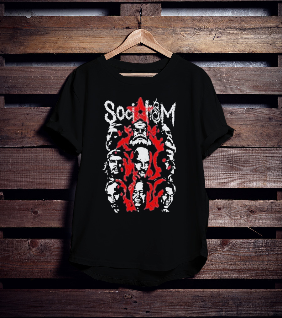 Tdm Socialism Revolutionary Faces And Red Star Motif T-Shirt