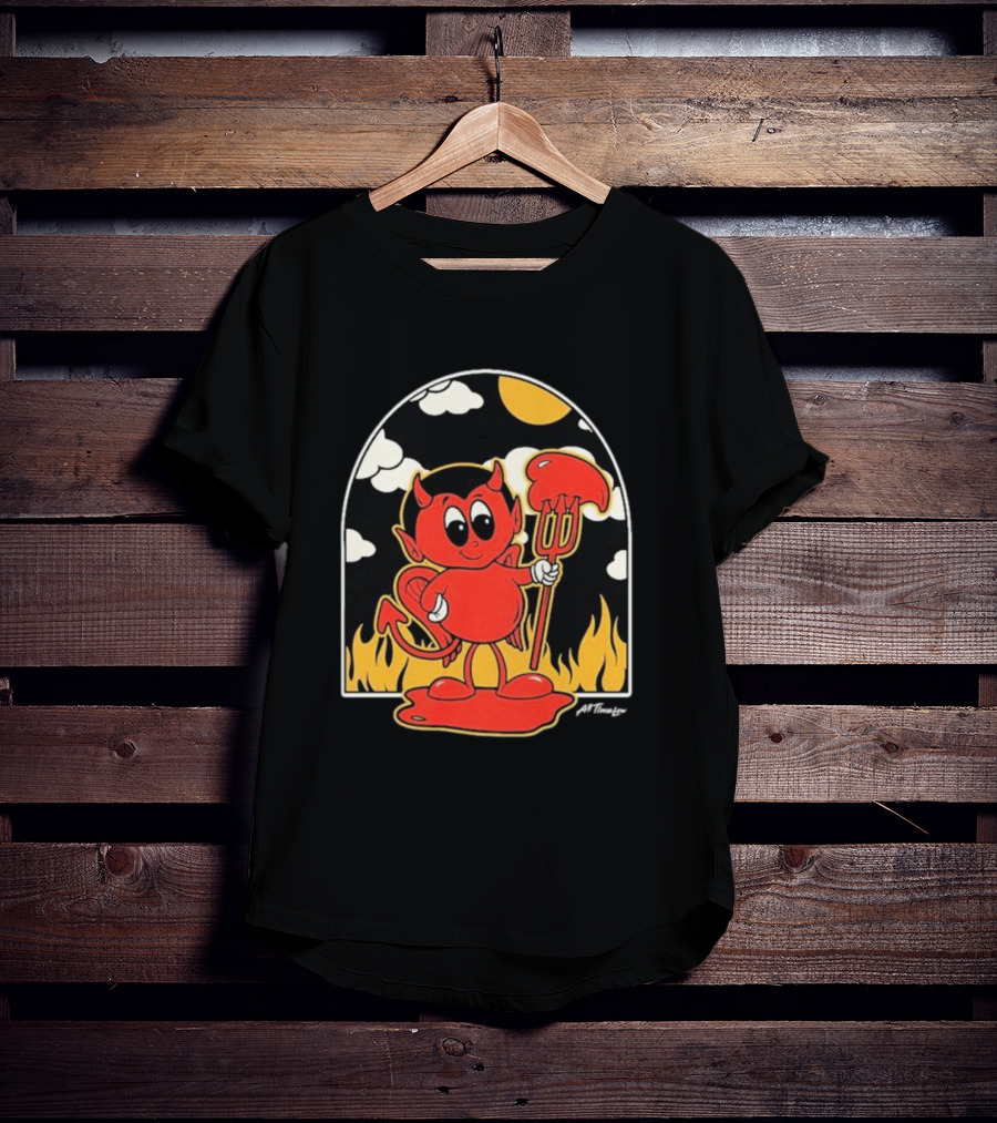 All Time Low Modern Love Cartoon Devil Flames Sun Clouds T-Shirt