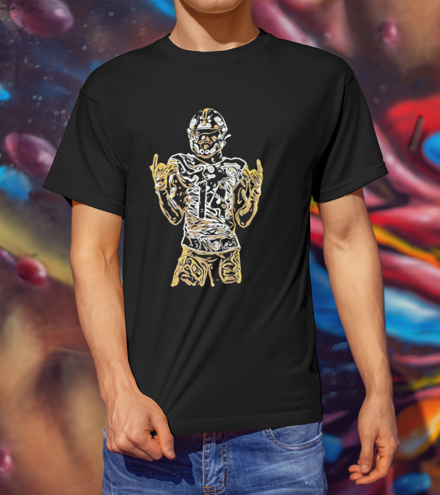 Black And Gold George Football Number 14 Iconic Sports T-Shirt