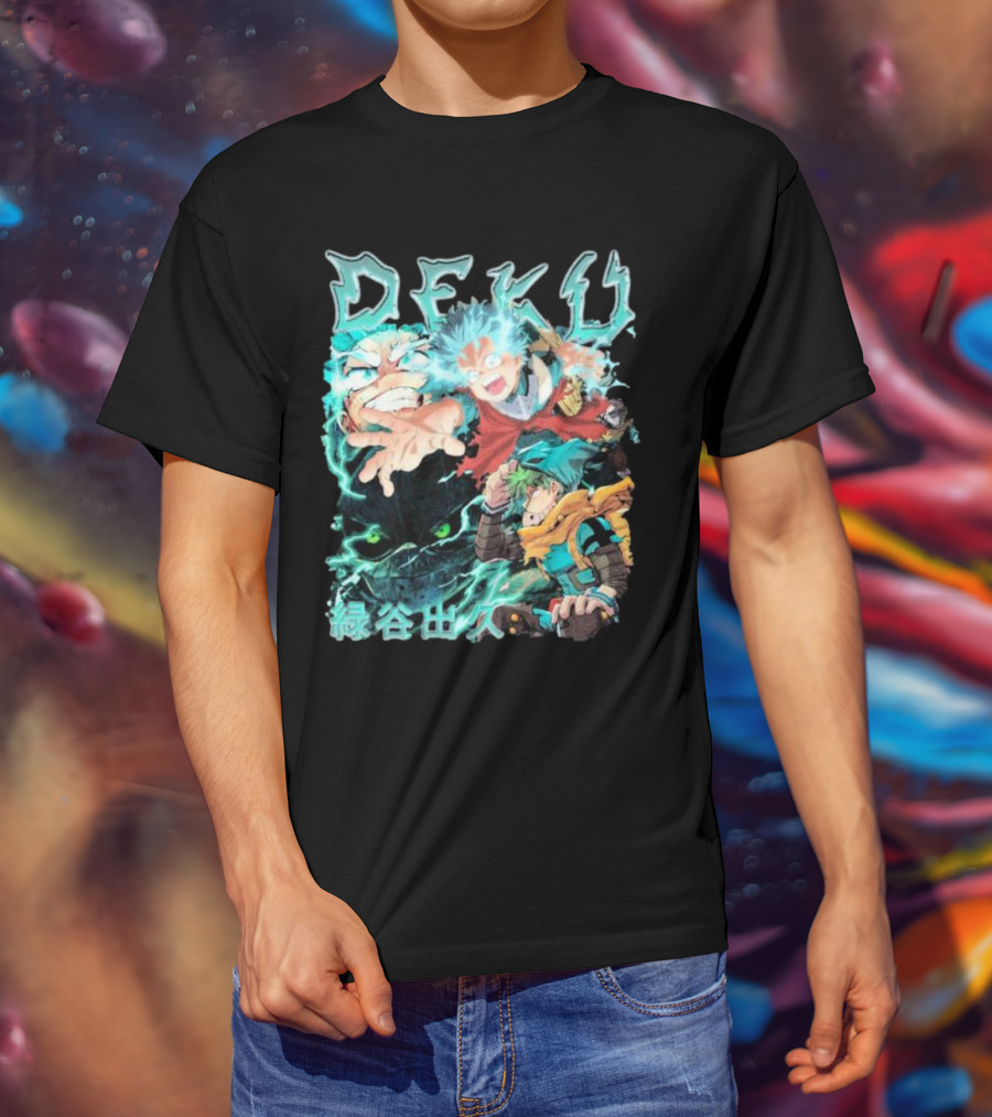 DEKU Midoriya Izuku My Hero Academia Anime Characters Electric Aura Battle Scene T-Shirt