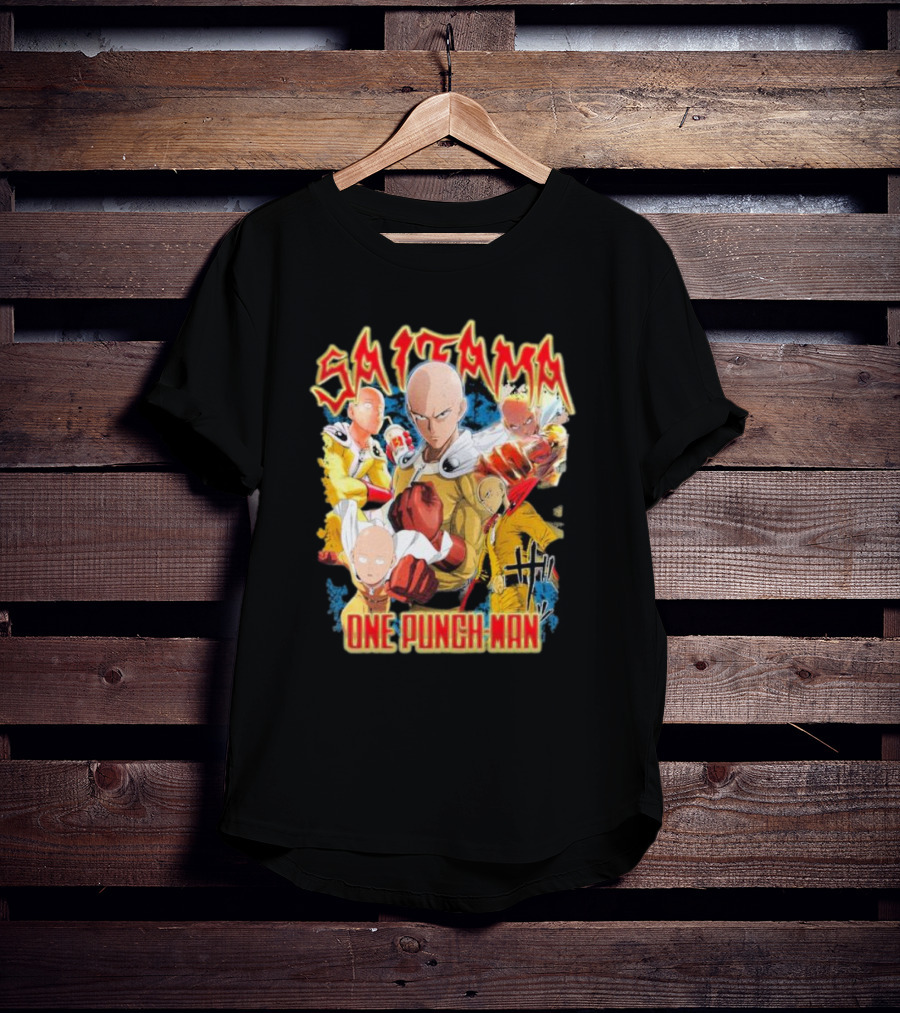 Saitama One Punch Man Anime Character Collage T-Shirt