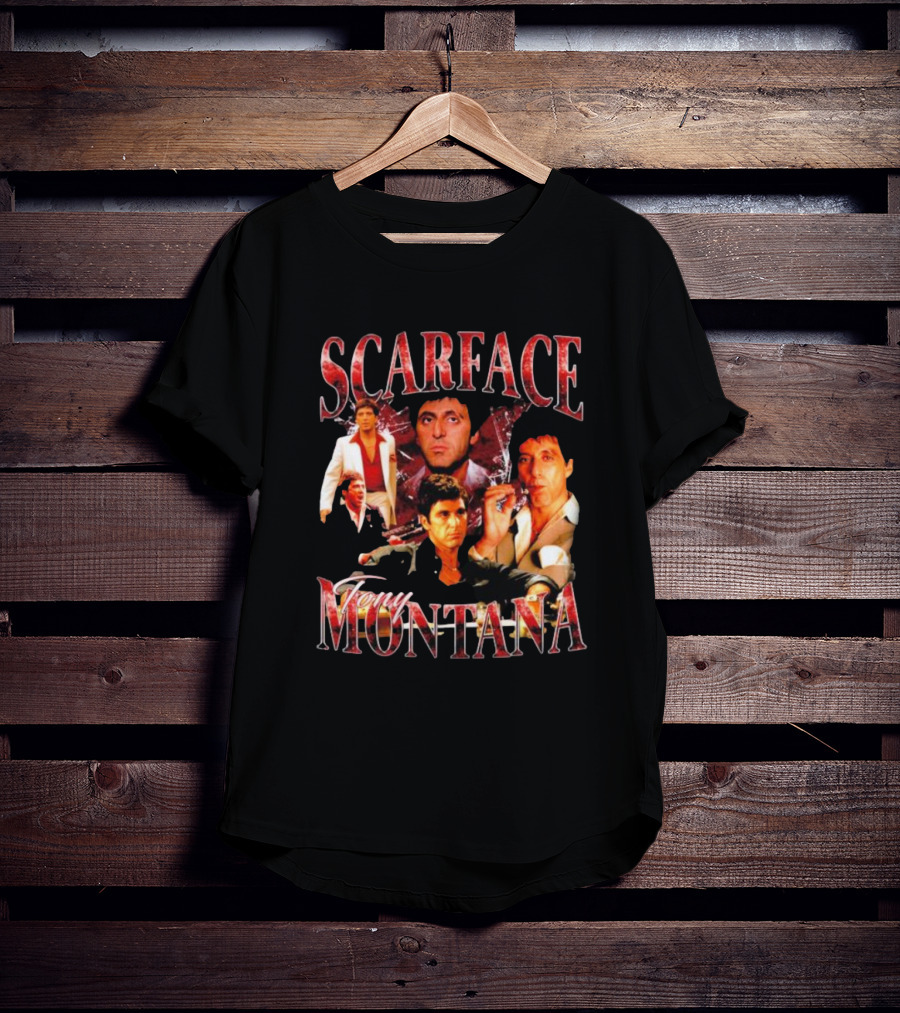 Scarface Tony Montana Film Collage Iconic Scenes T-Shirt