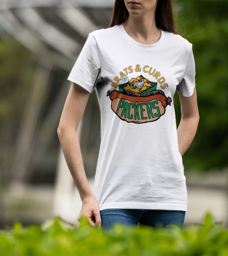 Brats And Curds Packers Sausage And Cheese T-Shirt