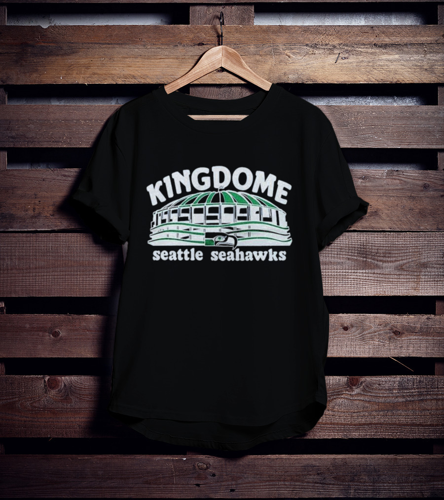 Seattle Seahawks Kingdome Stadium Green And White T-Shirt