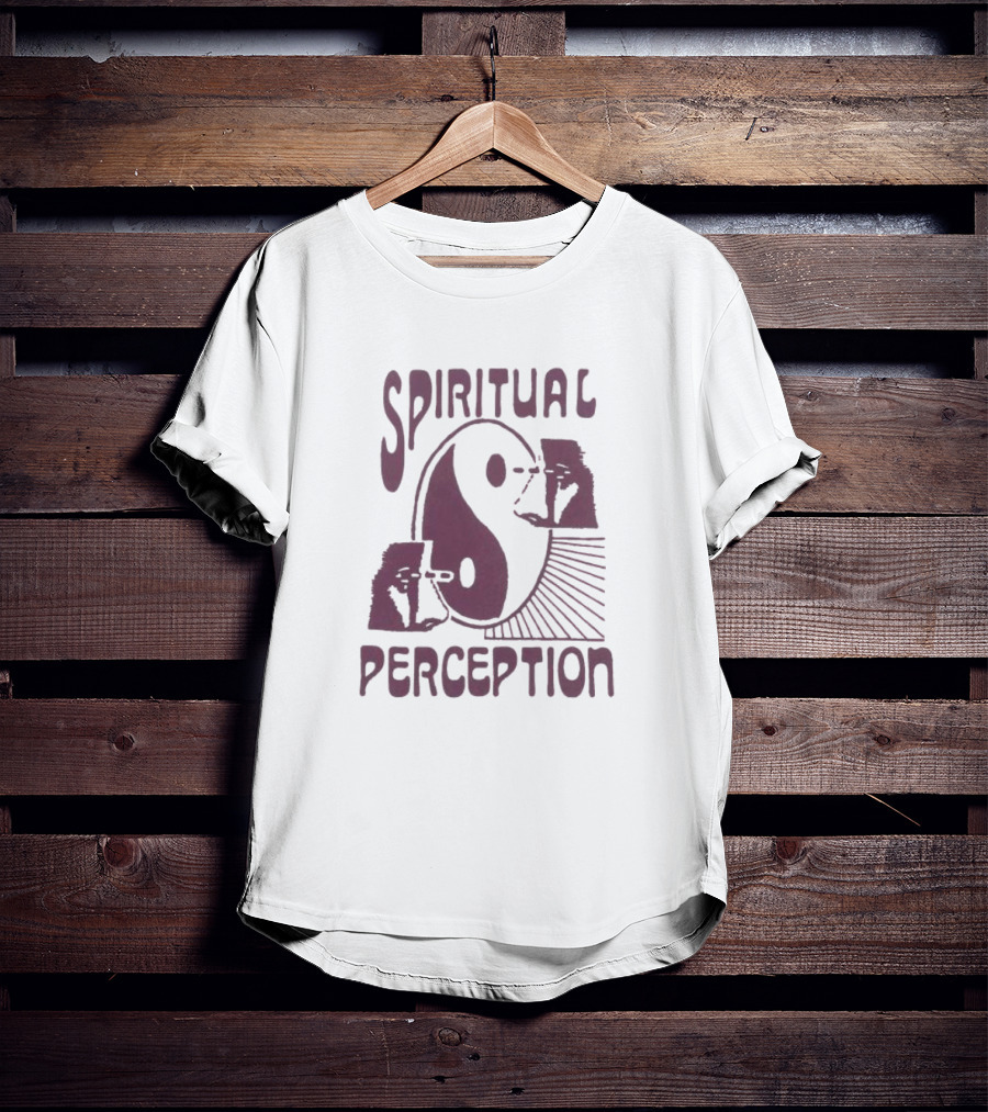 Spiritual Perception Yin Yang Symbol With Thinking Figures T-Shirt