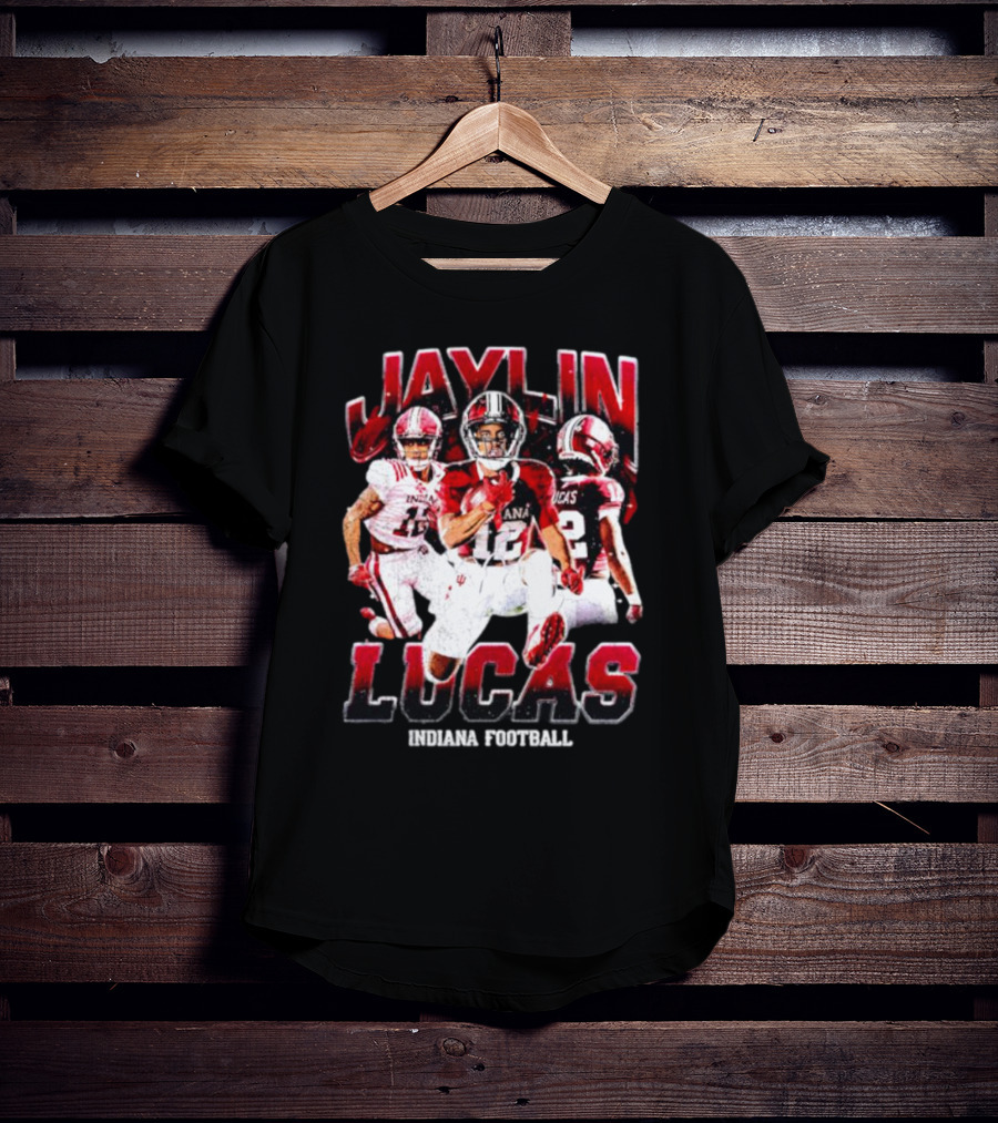 Jaylin Lucas Indiana Football Athlete Action Collage T-Shirt