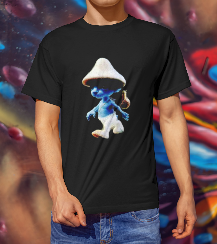 Smurf Cat Funny Mushroom Hat Character T-Shirt