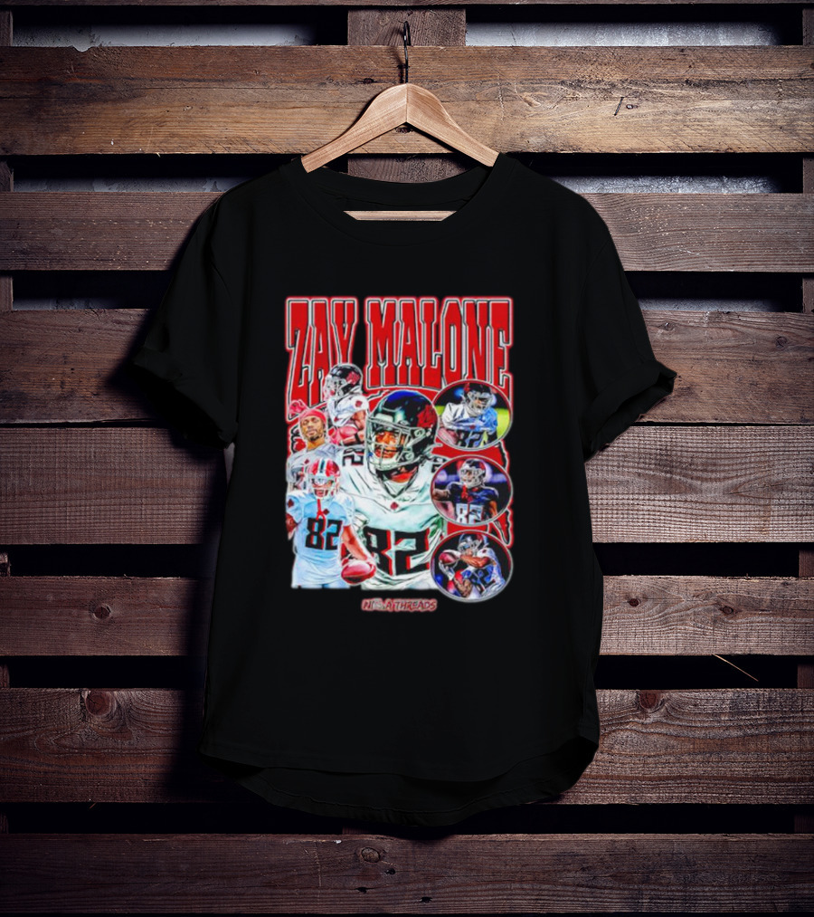 Zay Malone 82 Atlanta Falcons NSNThreads Vintage T-Shirt