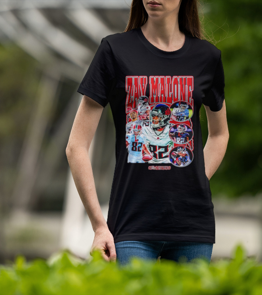 Zay Malone 82 Atlanta Falcons NSNThreads Vintage T-Shirt